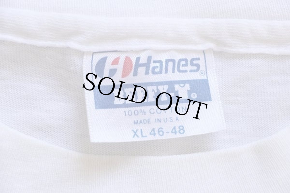 画像5: 80s USA製 Hanes CALIFORNIA SUPERBIKE SCHOOL 両面プリント コットンTシャツ 白 XL (5)