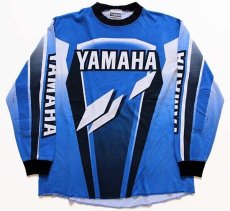 画像1: 90s USA製 YAMAHAヤマハ コットン モトクロス レーシングシャツ L (1)