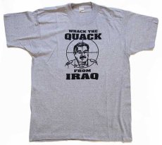 画像2: デッドストック★80s USA製 WHACK THE QUACK FROM IRAQ サダム フセイン Tシャツ 杢グレー L (2)