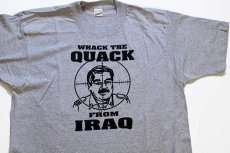 画像1: デッドストック★80s USA製 WHACK THE QUACK FROM IRAQ サダム フセイン Tシャツ 杢グレー M (1)