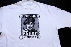 画像1: デッドストック★90s USA製 Hanes PUBLIC ENEMY サダム フセイン コットンTシャツ 白×黒 XXL★A 特大 (1)