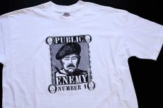 画像1: デッドストック★90s USA製 ONEITA PUBLIC ENEMY サダム フセイン コットンTシャツ 白×黒 XXL★E (1)