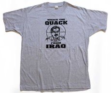 画像2: デッドストック★80s USA製 WHACK THE QUACK FROM IRAQ サダム フセイン Tシャツ 杢グレー XL (2)