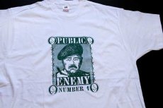 画像1: デッドストック★90s USA製 FRUIT OF THE LOOM PUBLIC ENEMY サダム フセイン コットンTシャツ 白×緑 XXL★F (1)