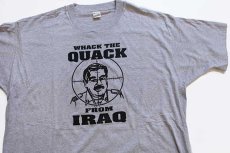 画像1: デッドストック★80s USA製 WHACK THE QUACK FROM IRAQ サダム フセイン Tシャツ 杢グレー XXL (1)