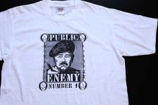 画像1: デッドストック★90s ONEITA PUBLIC ENEMY サダム フセイン コットンTシャツ 白×黒 XL★D (1)