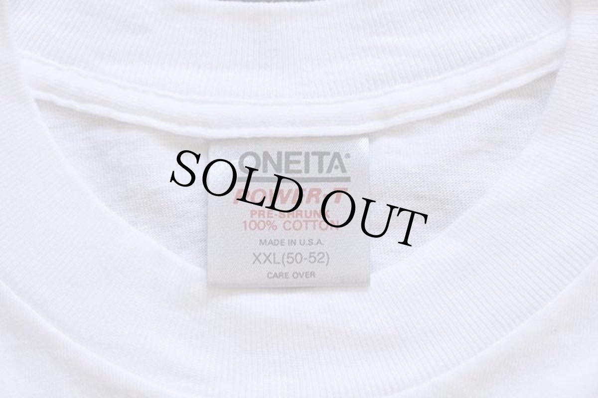 画像3: デッドストック★90s USA製 ONEITA PUBLIC ENEMY サダム フセイン コットンTシャツ 白×黒 XXL★E (3)