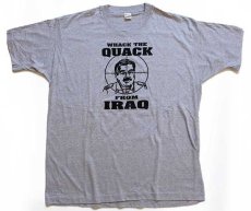 画像2: デッドストック★80s USA製 WHACK THE QUACK FROM IRAQ サダム フセイン Tシャツ 杢グレー XXL (2)