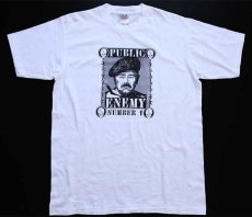 画像2: デッドストック★90s ONEITA PUBLIC ENEMY サダム フセイン コットンTシャツ 白×黒 XL★D (2)