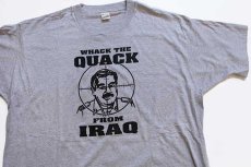 画像1: デッドストック★80s USA製 WHACK THE QUACK FROM IRAQ サダム フセイン Tシャツ 杢グレー XL (1)