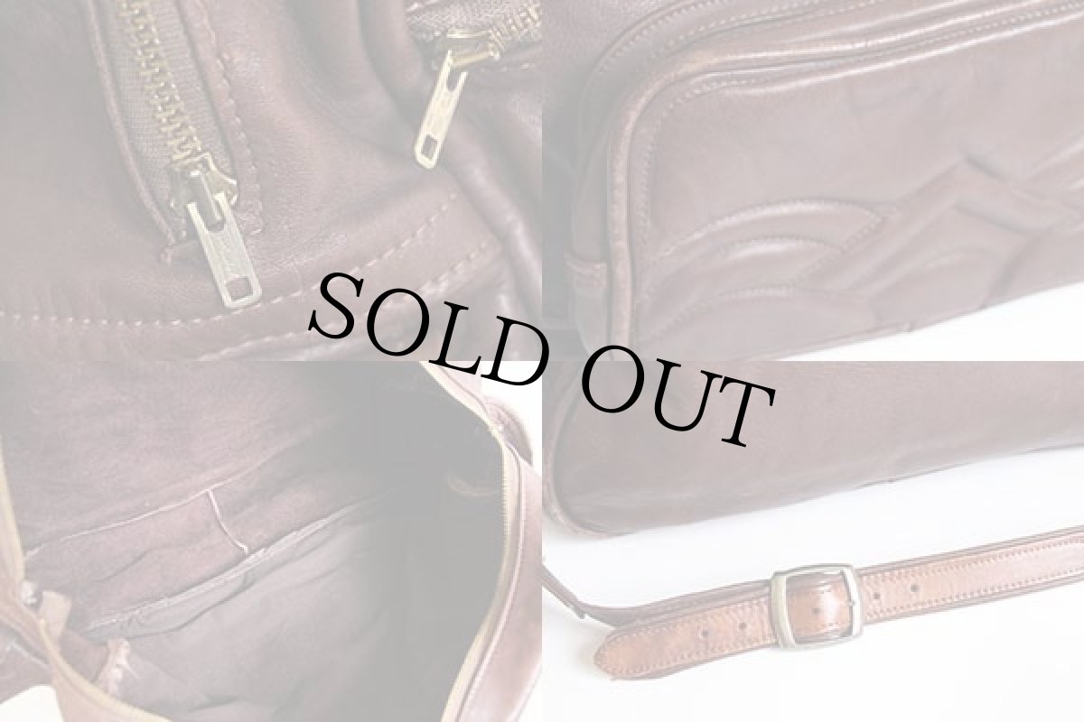 画像5: 70s UNKNOWN レザー ショルダーバッグ 焦げ茶 (5)