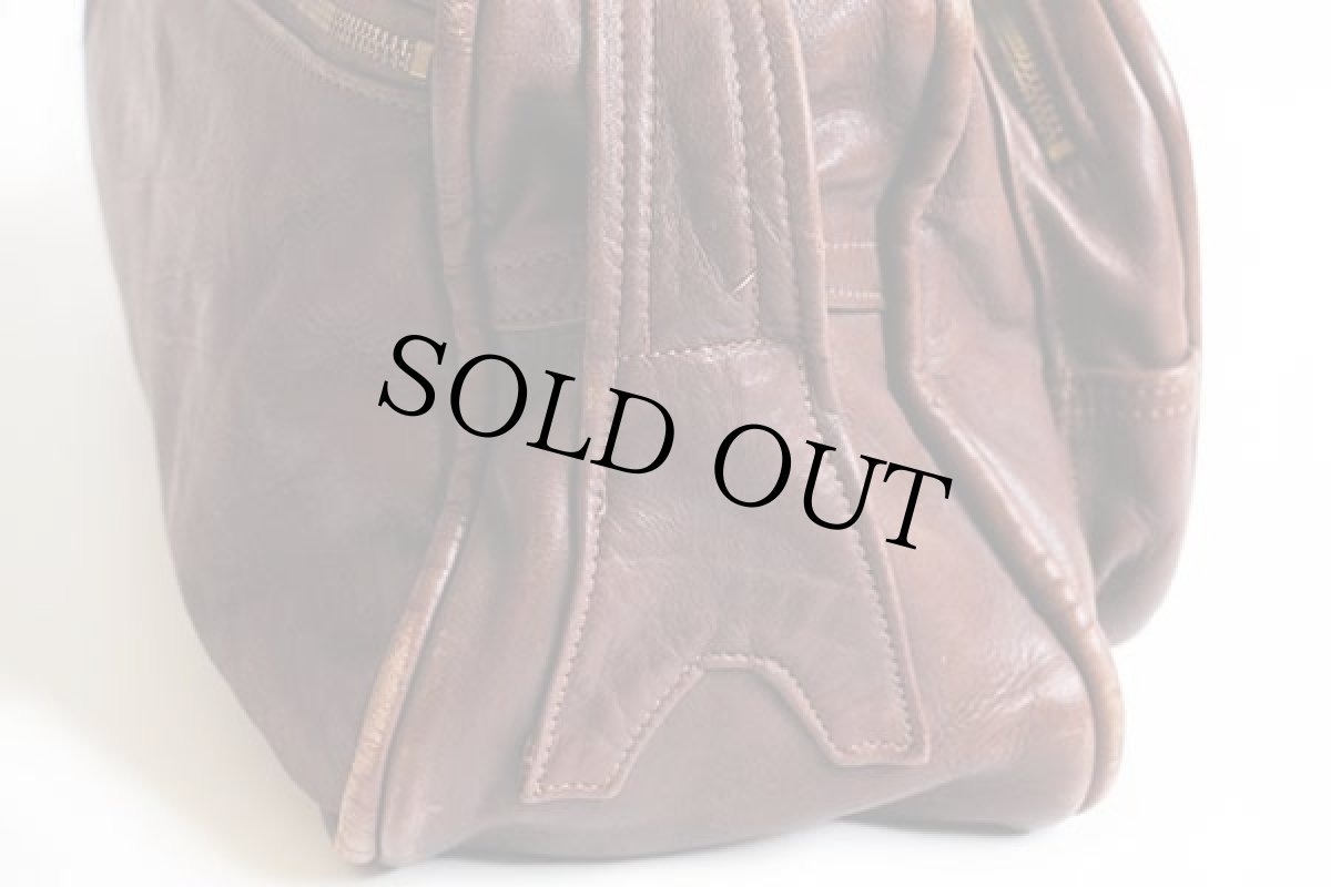 画像3: 70s UNKNOWN レザー ショルダーバッグ 焦げ茶 (3)