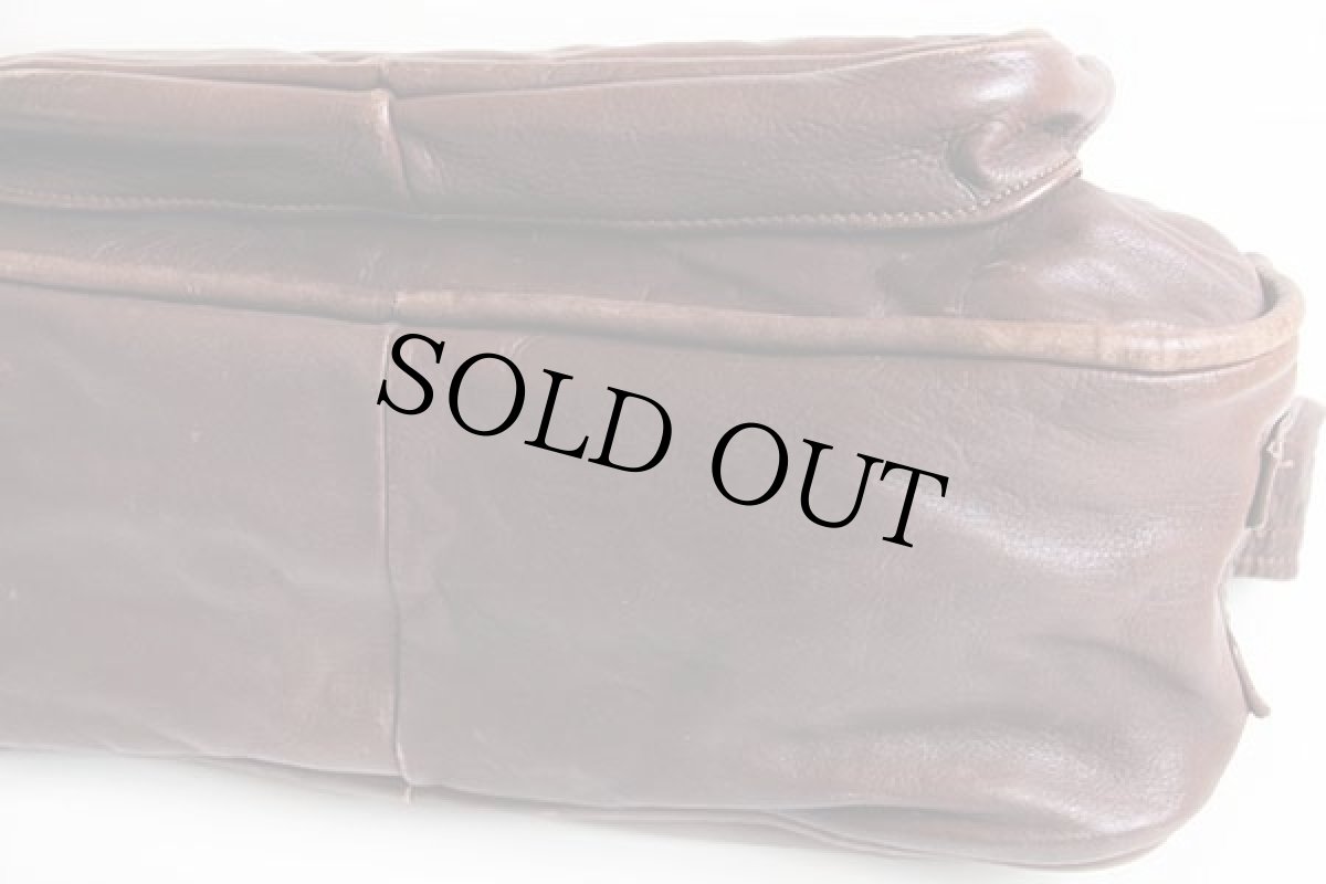 画像4: 70s UNKNOWN レザー ショルダーバッグ 焦げ茶 (4)