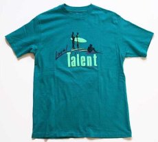 画像2: 80s USA製 OP ocean pacificオーシャンパシフィック Local Talent 蛍光 発泡プリント コットンTシャツ エメラルドグリーン L (2)