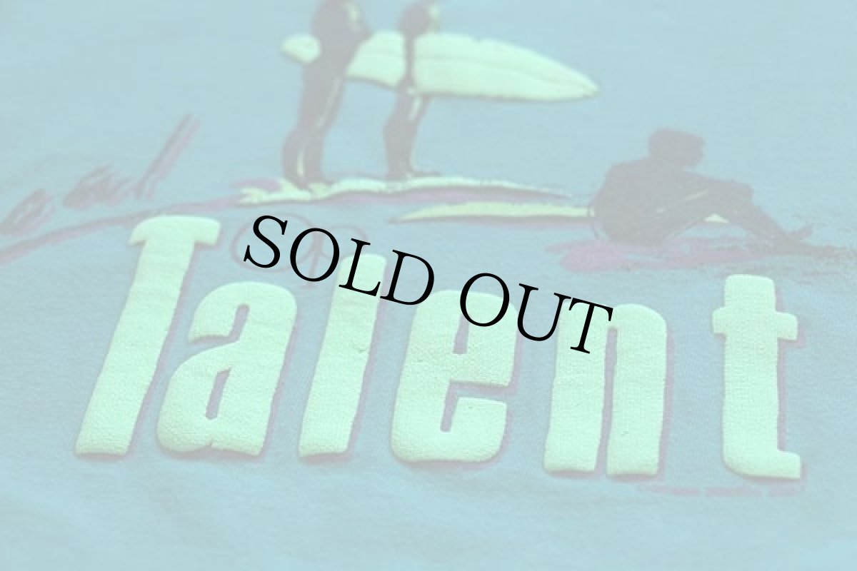 画像4: 80s USA製 OP ocean pacificオーシャンパシフィック Local Talent 蛍光 発泡プリント コットンTシャツ エメラルドグリーン L (4)