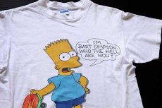 画像1: 80s USA製 The Simpsons シンプソンズ バート コットンTシャツ 白 L (1)