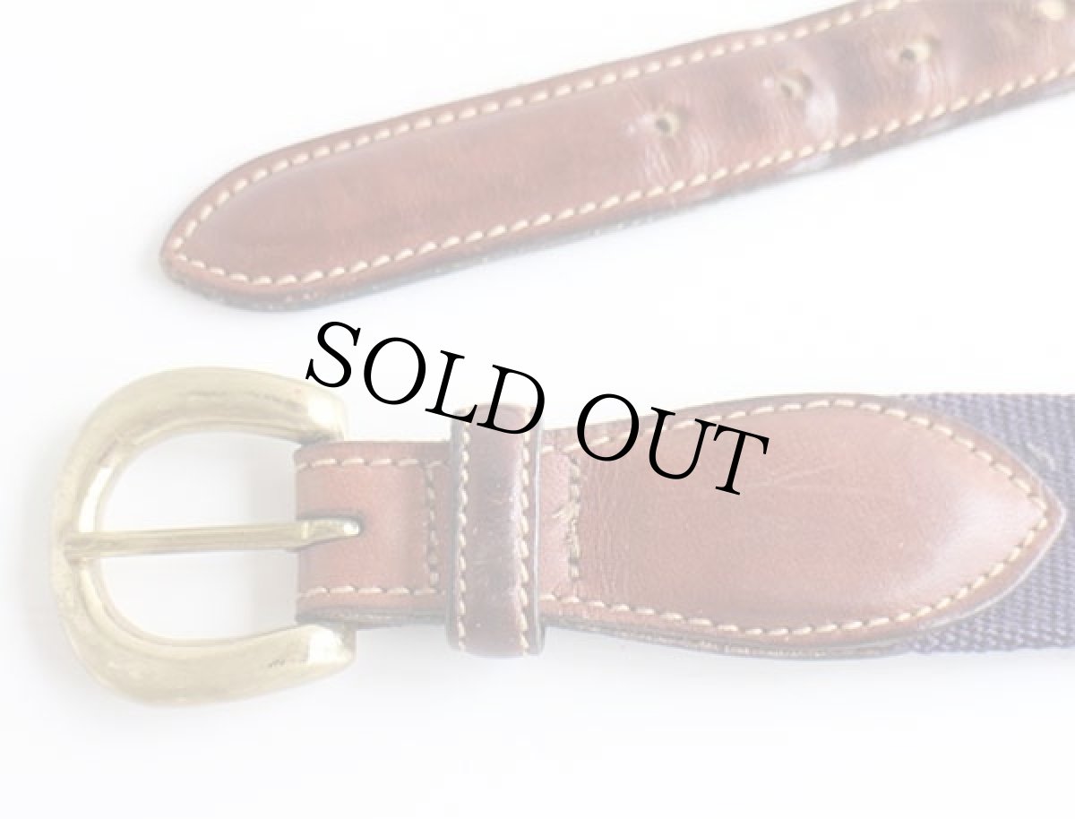 画像2: USA製 TRAFALGAR 無地 コットン ベルト 紺 34★1292 (2)