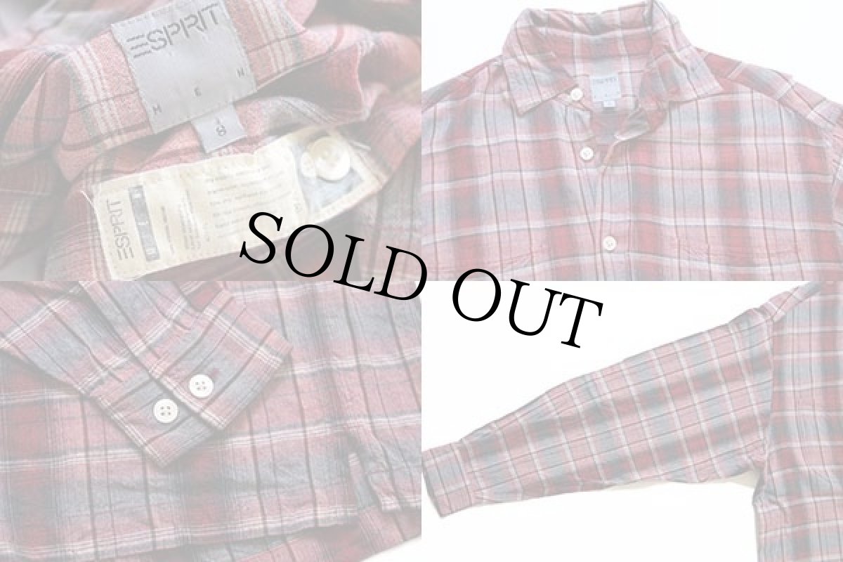 画像3: 90s ESPRIT MEN オンブレチェック レーヨンシャツ S (3)