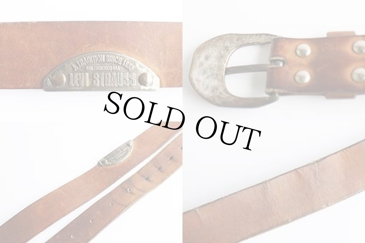 画像3: 80s USA製 Levi'sリーバイス レザーベルト 茶 40★1288 (3)