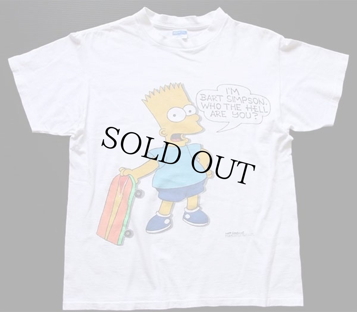 画像2: 80s USA製 The Simpsons シンプソンズ バート コットンTシャツ 白 L (2)