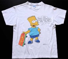 画像2: 80s USA製 The Simpsons シンプソンズ バート コットンTシャツ 白 L (2)