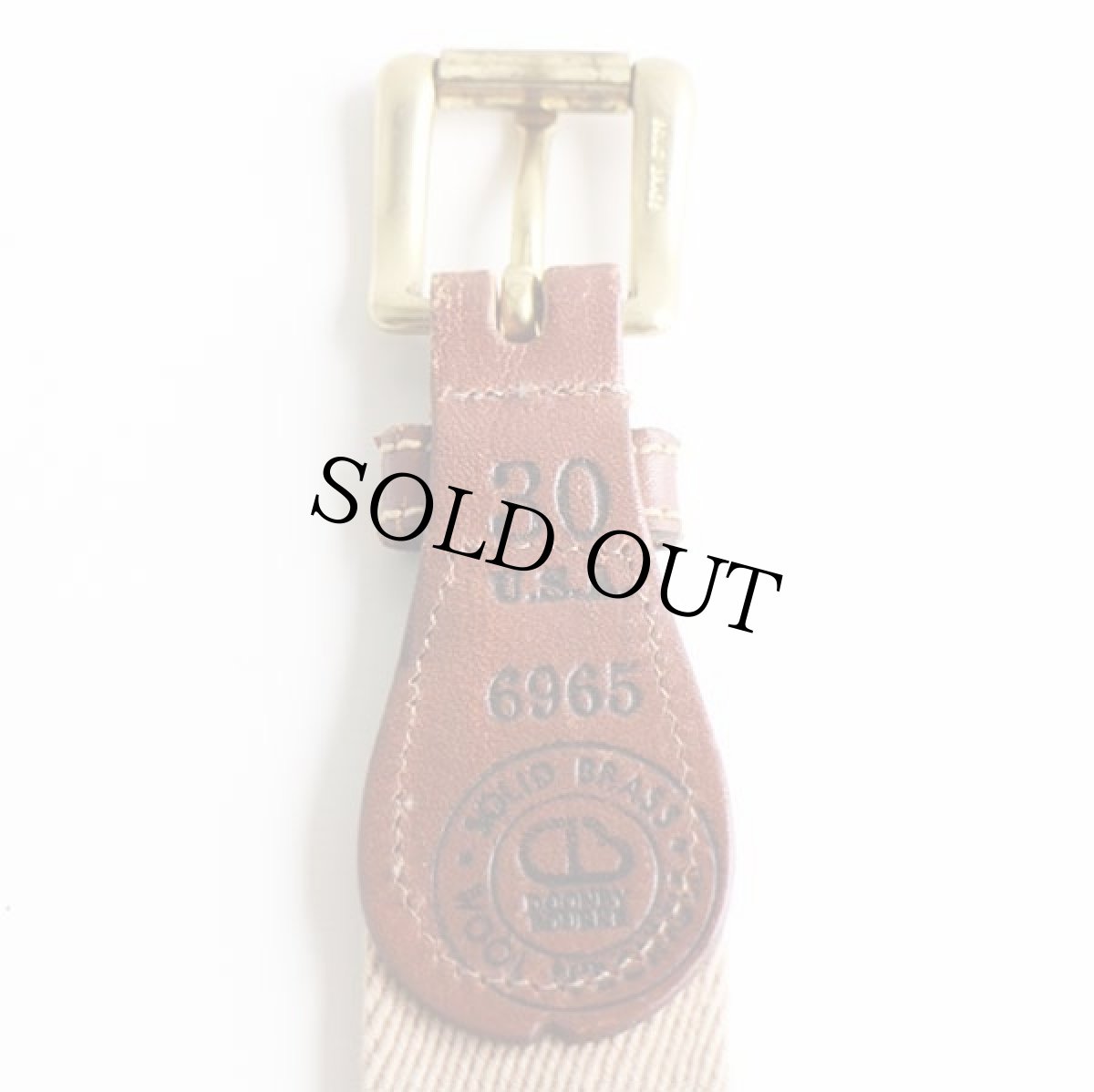 画像3: USA製 DOONEY&BOURKE ライン入り ウール ベルト グレーベージュ×黄 30★1296 (3)