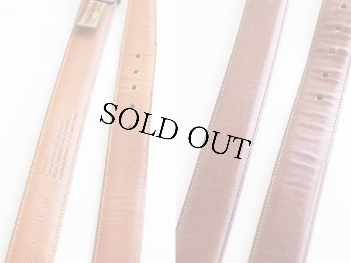 画像2: USA製 TRAFALGAR ハンドメイド レザーベルト 茶 36★1205 (2)