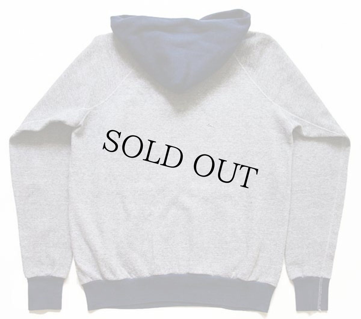 画像2: 80s USA製 adidasアディダス トレフォイル ビッグロゴ ツートン スウェットパーカー 杢グレー×紺 L★B (2)