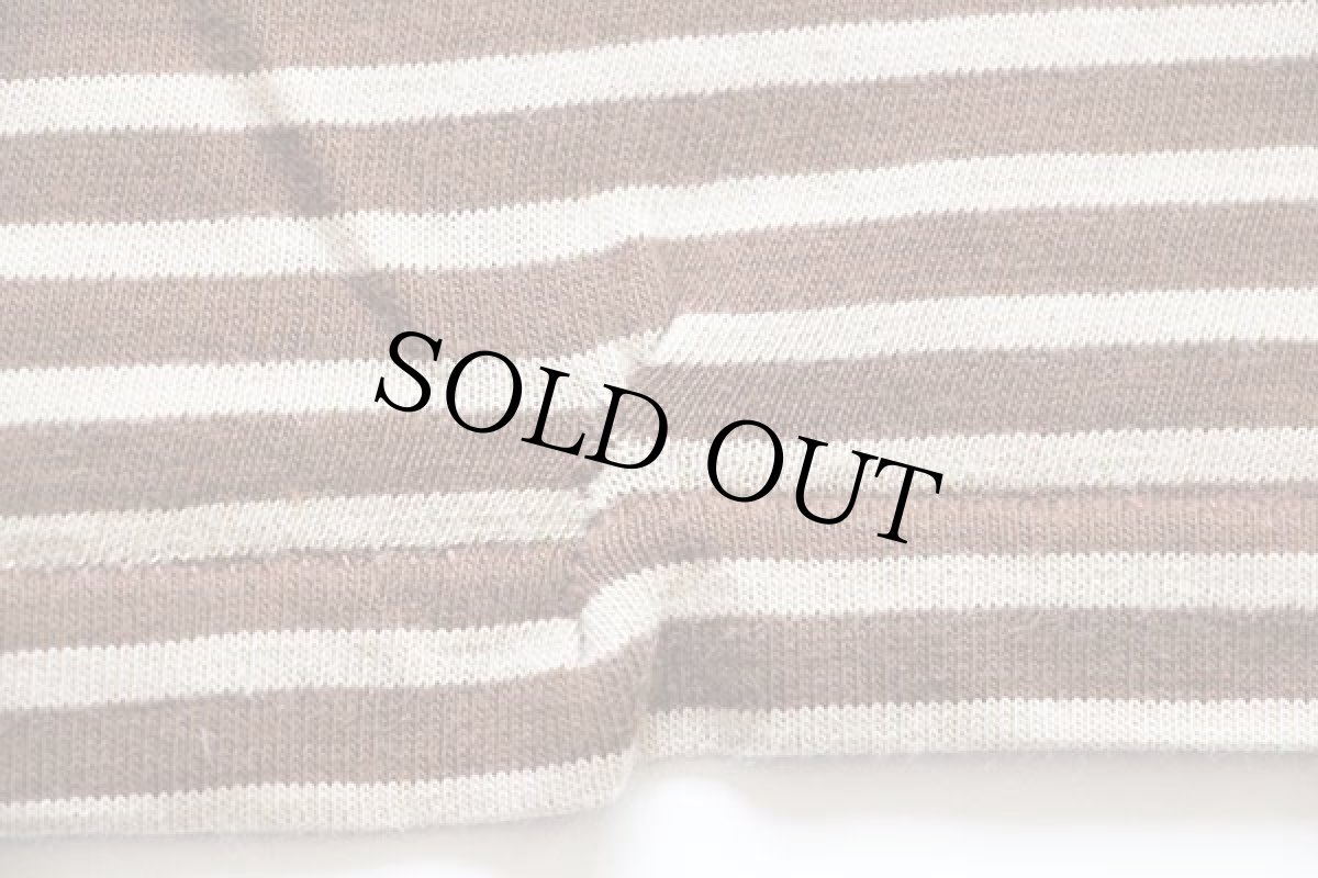 画像6: 70s USA製 EXPRESSIONS by CAMPUS ボーダー ヘンリーネック コットンTシャツ ブラウン×ベージュ L (6)