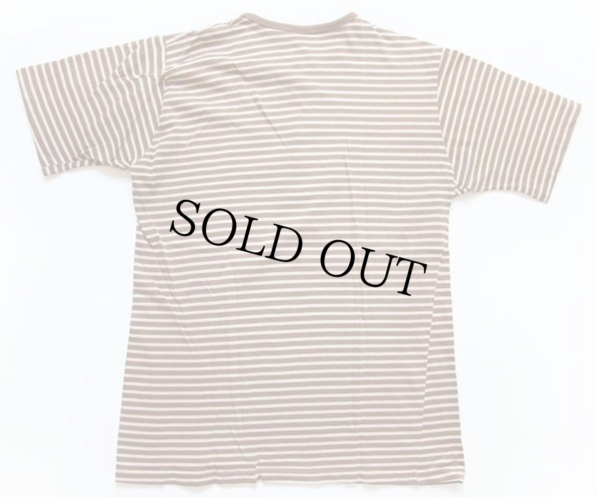 画像3: 70s USA製 EXPRESSIONS by CAMPUS ボーダー ヘンリーネック コットンTシャツ ブラウン×ベージュ L (3)