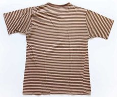 画像3: 70s USA製 EXPRESSIONS by CAMPUS ボーダー ヘンリーネック コットンTシャツ ブラウン×ベージュ L (3)