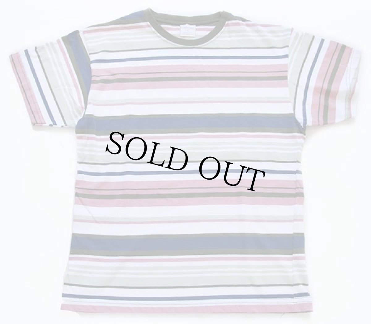 画像2: 90s USA製 CHEROKEE ランダムボーダー コットンTシャツ S (2)