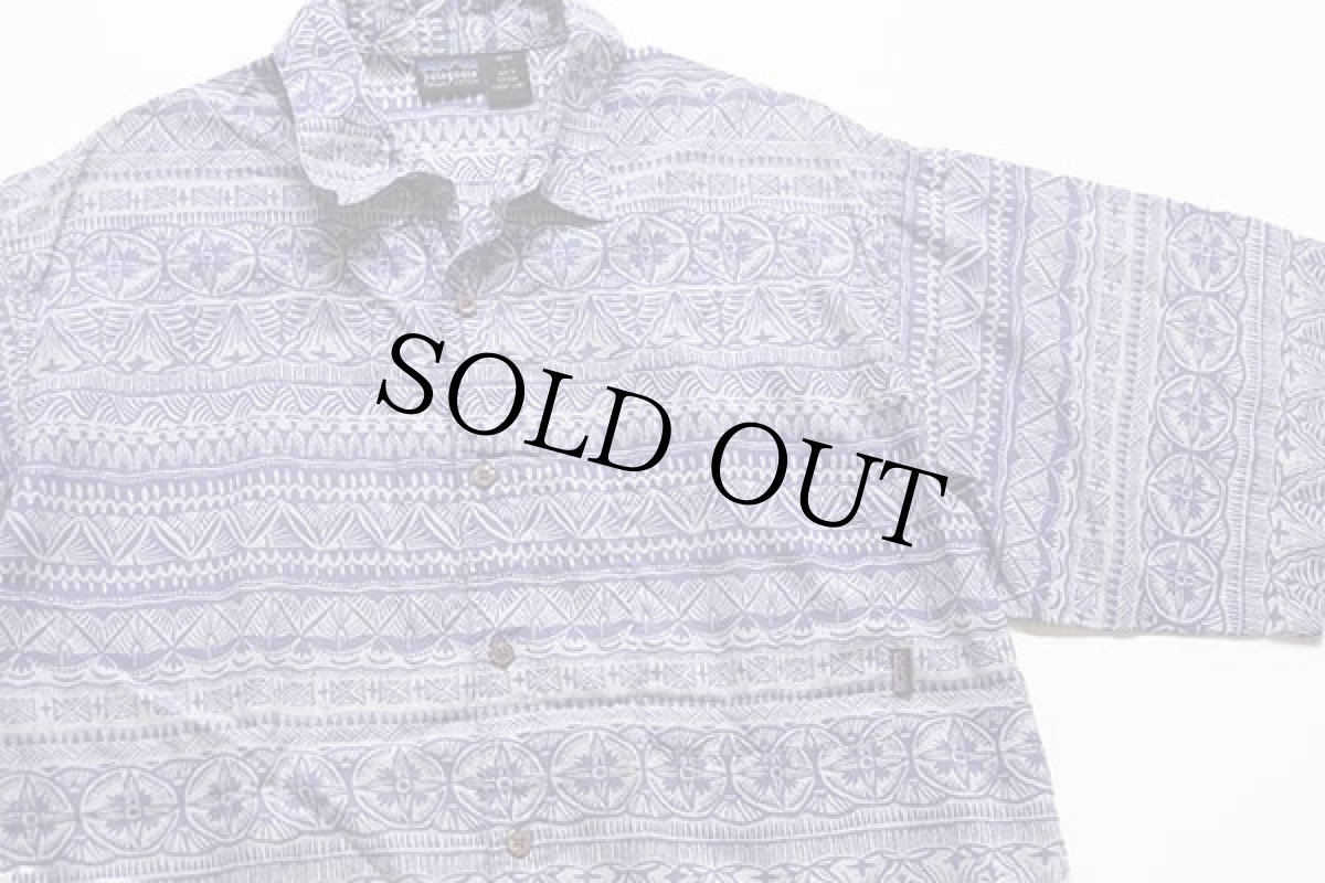 画像3: 90s ポルトガル製 patagoniaパタゴニア 総柄 半袖 オーガニックコットンシャツ L (3)