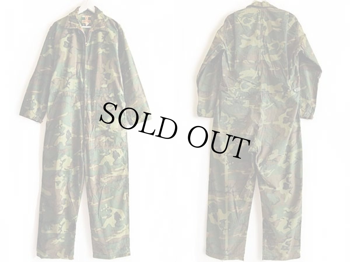 画像2: 60s GAME WINNER グリーンリーフカモ コットン ハンティング オールインワン ボロ M★つなぎ (2)