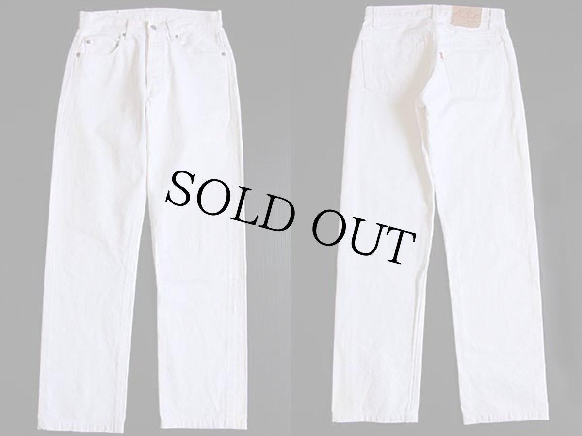 画像2: 80s USA製 Levi'sリーバイス 501 ホワイト デニムパンツ w29 (2)