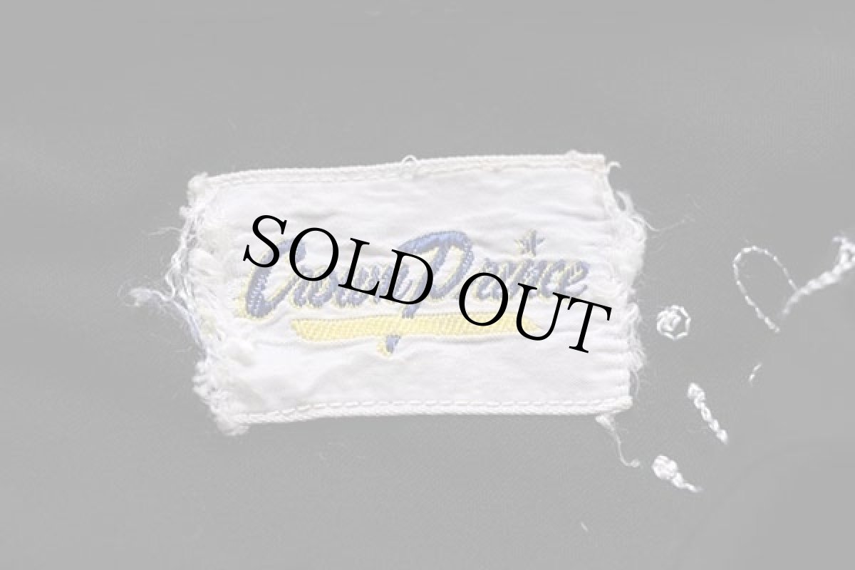 画像6: 60s Crown Prince チェーン刺繍&パッチ付き 切り替え レーヨン ボウリングシャツ 黒 (6)