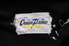 画像6: 60s Crown Prince チェーン刺繍&パッチ付き 切り替え レーヨン ボウリングシャツ 黒 (6)
