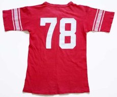 画像3: 70s USA製 Championチャンピオン INDIANA 78 コットン フットボールTシャツ 赤 フェード M (3)