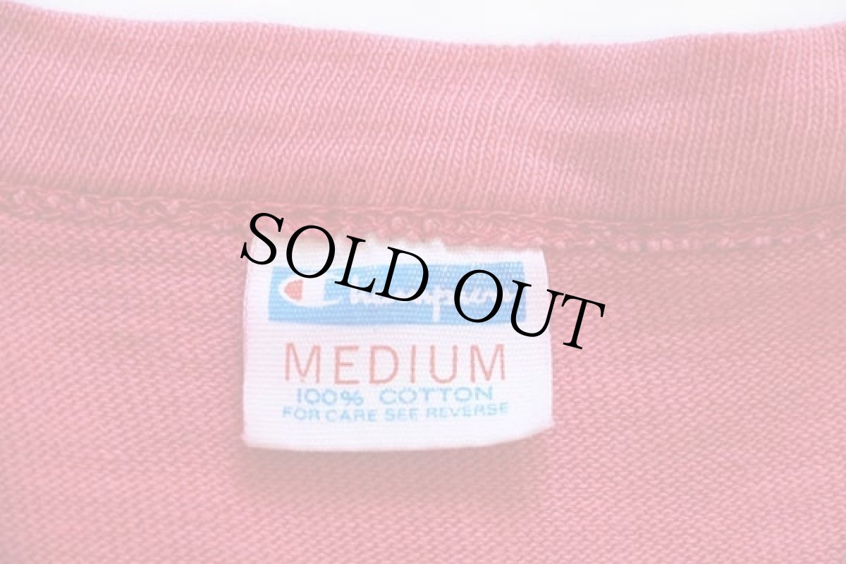 画像4: 70s USA製 Championチャンピオン INDIANA 78 コットン フットボールTシャツ 赤 フェード M (4)