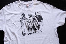 画像1: 70s USA製 Hanes 魚 飾り付き フィッシング コットンTシャツ 白 XL (1)