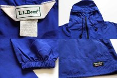 画像3: 90s L.L.Bean ナイロン アノラックパーカー 青 S (3)