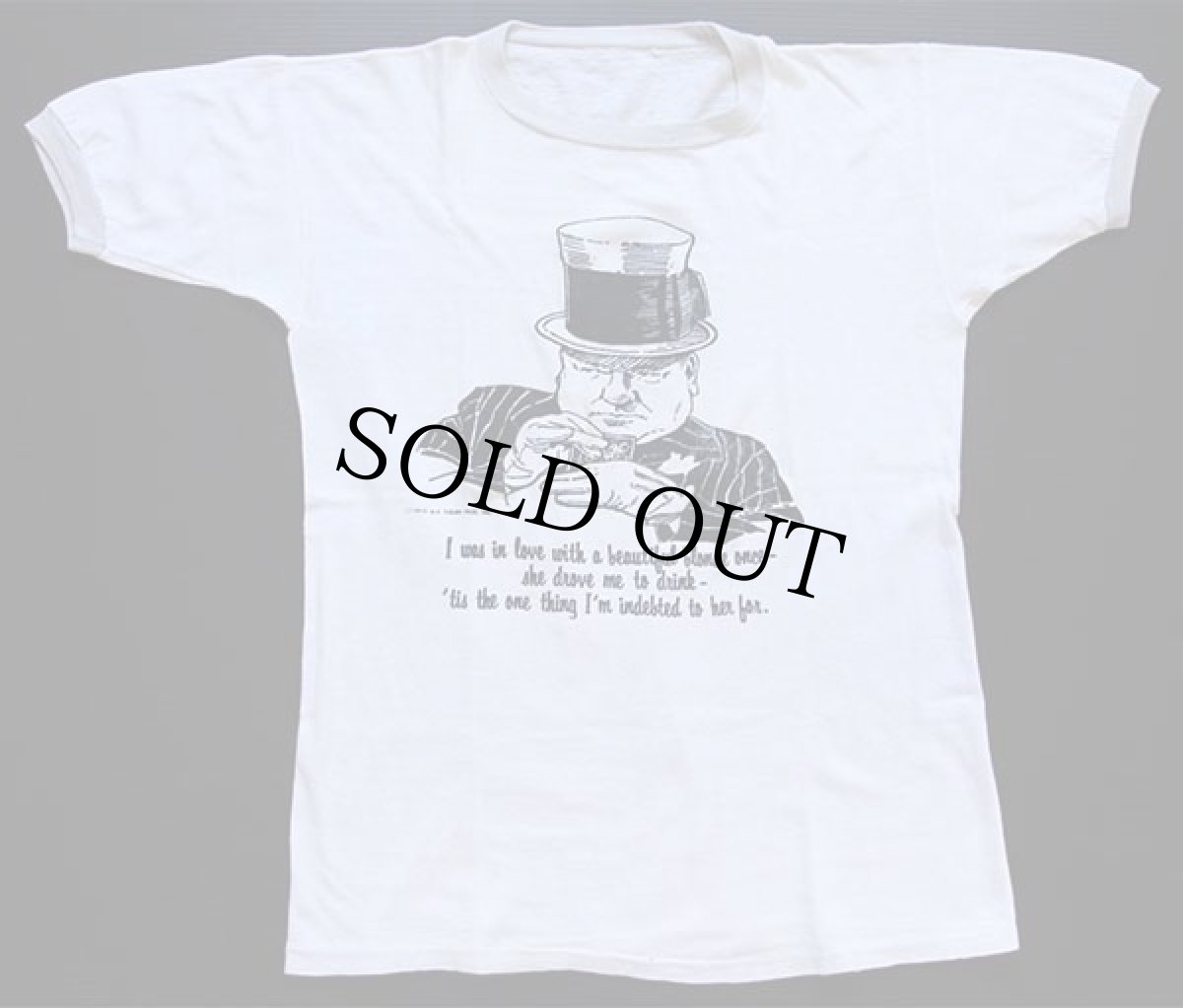 画像2: 70s W. C.FIELDS コットン リンガーTシャツ 白×ライトグレー (2)