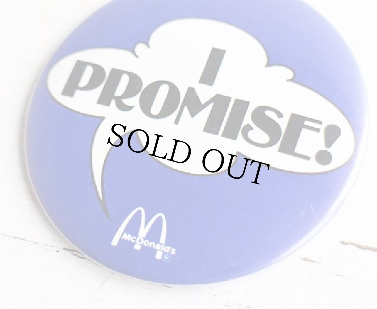 画像3: ビンテージ McDonald'sマクドナルド I PROMISE! 缶バッジ (3)