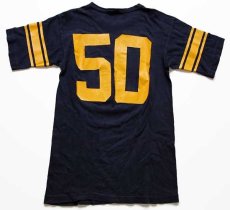 画像3: 70s USA製 Championチャンピオン IOWA 50 ナンバリング コットン フットボールTシャツ 紺 M (3)