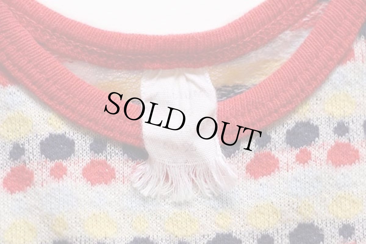 画像4: 70s ランダムドット柄 ジャガード タンクトップ M (4)