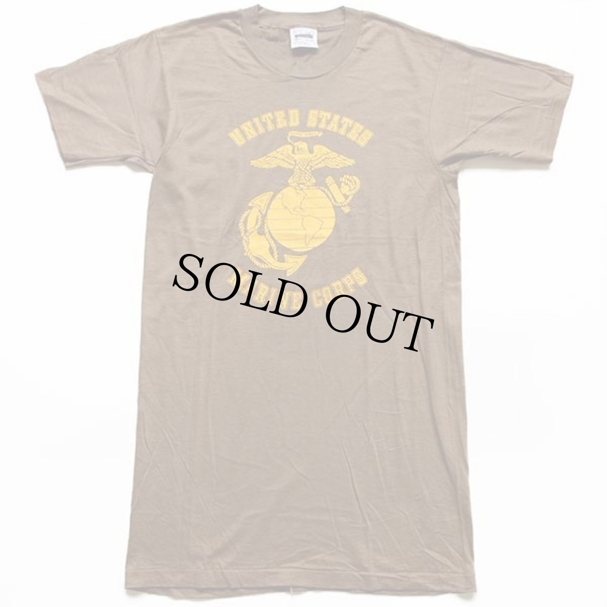 画像2: デッドストック★80s 米軍 USMC コットンTシャツ 茶 S (2)