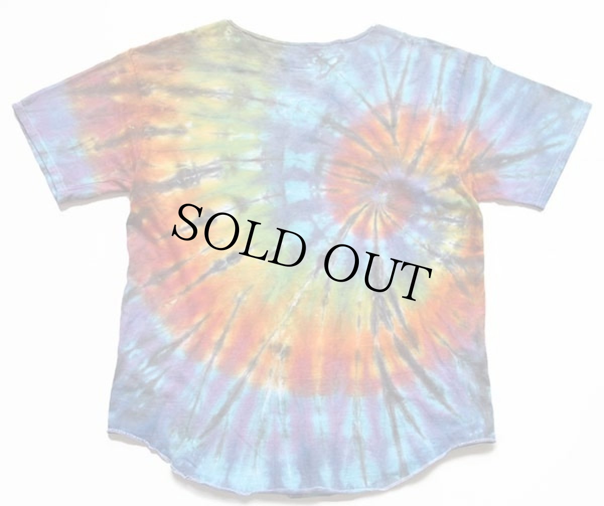 画像2: 90s USA製 Badger タイダイ染め コットン ベースボールシャツ L (2)