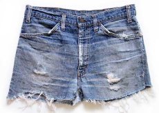 画像1: 70s USA製 Levi'sリーバイス 646 カットオフ デニム ショートパンツ ボロ w33★ショーツ (1)