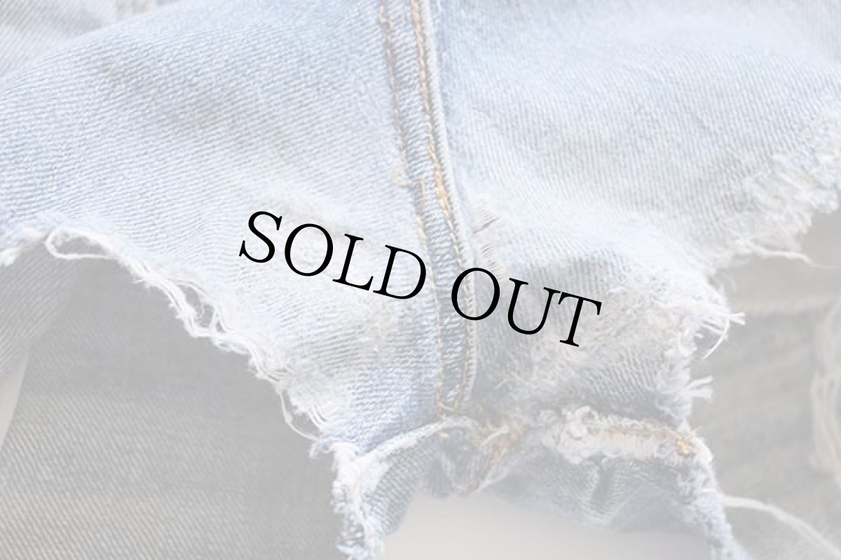 画像4: 70s USA製 Levi'sリーバイス 646 カットオフ デニム ショートパンツ ボロ w33★ショーツ (4)