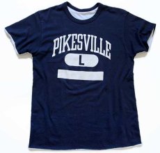 画像1: 80s USA製 Championチャンピオン PIKESVILLE リバーシブルTシャツ 紺×白 L (1)